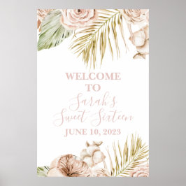 Poster Placa de Boas-Vindas Boho Sweet 16