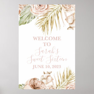 Poster Placa de Boas-Vindas Boho Sweet 16