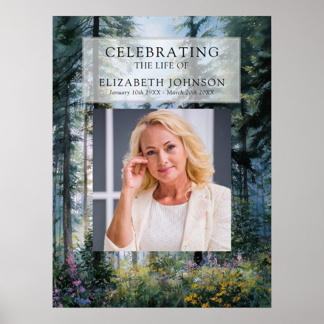 Poster Placa de Boas-Vindas Celebração da Vida Floresta F (Frente)