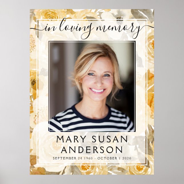 Poster Placa de Boas Vindas com Flor Amarela de Foto em M (Frente)