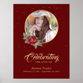 Poster Placa de Boas-Vindas com Foto Personalizada Vermel