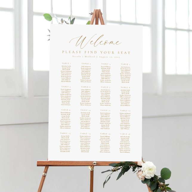Poster Placa de Boas-Vindas com Mapa de Assentos para 16  (Criador carregado)