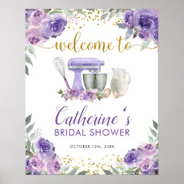 Poster Placa de Boas-Vindas da Cozinha Purple Stock