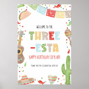 Poster Placa de Boas-Vindas da Festa de Aniversário de 3