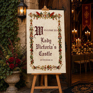 Poster Placa de Boas-Vindas da Renascença Medieval Idade