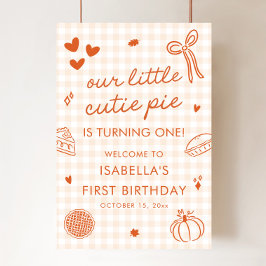 Poster Placa de Boas-Vindas de 1º Aniversário de Outono d