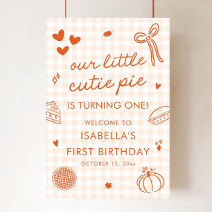 Poster Placa de Boas-Vindas de 1º Aniversário de Outono d