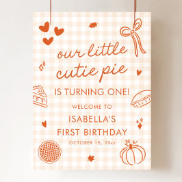 Poster Placa de Boas-Vindas de 1º Aniversário de Outono p