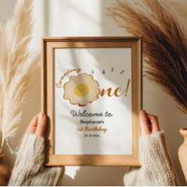 Poster Placa de Boas-Vindas de 1º Aniversário de Ovo Frit