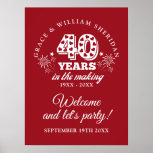 Poster Placa de Boas-Vindas de 40º Aniversário In The Mak