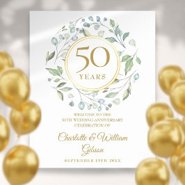 Poster Placa de Boas-Vindas de 50º Aniversário Laurel Gre