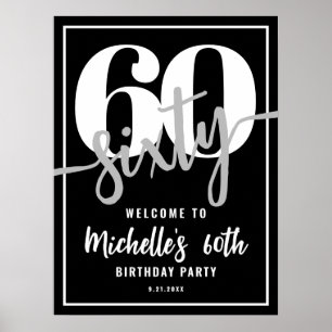 Poster Placa de Boas-Vindas de Aniversário de 60 Anos Pre