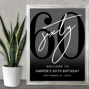 Poster Placa de Boas-Vindas de Aniversário de 60 Anos Pre