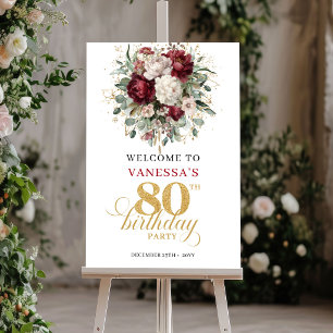 Poster Placa de Boas-Vindas de Aniversário de 80 Anos Boh