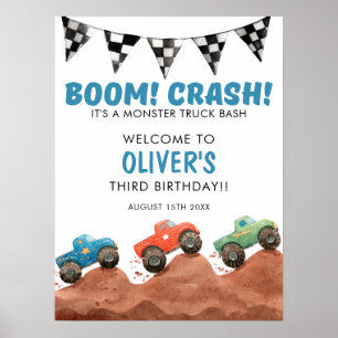 Poster Placa de Boas-Vindas de Aniversário de Carros Colo
