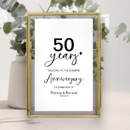 Poster Placa de Boas-Vindas de Aniversário de Casamento