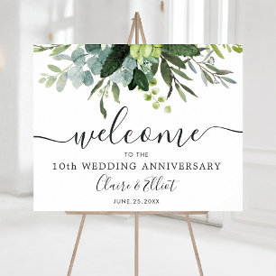 Poster Placa de Boas-Vindas de Aniversário de Folhagem Ve