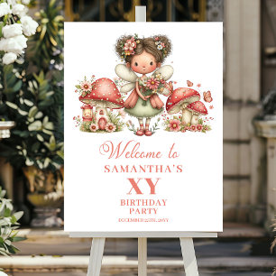 Poster Placa de Boas-Vindas de Aniversário de Menina com