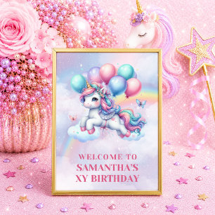 Poster Placa de Boas-Vindas de Aniversário de Menina Unic