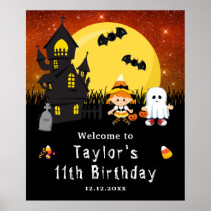 Poster Placa de Boas-Vindas de Aniversário do Dia das Bru