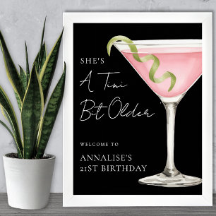 Poster Placa de Boas-Vindas de Aniversário Martini Um Pou