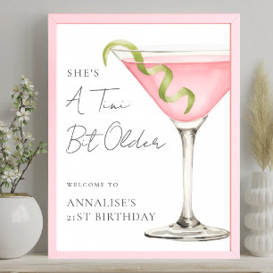 Poster Placa de Boas-Vindas de Aniversário Martini Um Pou