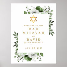 Placa de Boas-Vindas de Bar Mitzvah Bat Mitzvah Fl