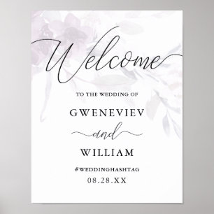 Poster Placa de Boas-Vindas de Casamento com Caligrafia F