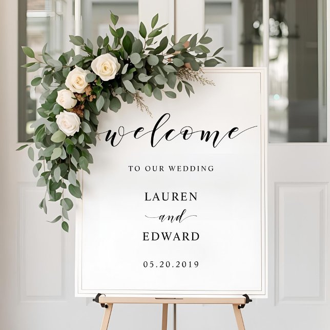 Poster Placa de Boas-Vindas de Casamento com Caligrafia M (Criador carregado)