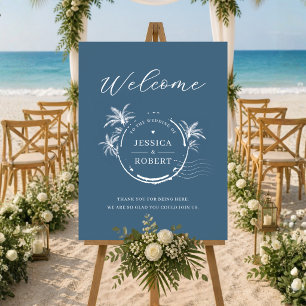 Poster Placa de Boas-Vindas de Casamento com Carimbo Cost