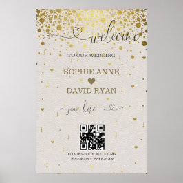Poster Placa de Boas-Vindas de Casamento com Código QR Mo