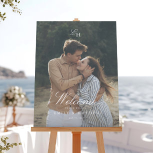 Poster Placa de Boas-Vindas de Casamento com Foto Minimal