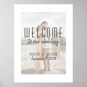Poster Placa de Boas-Vindas de Casamento com Foto Moderna