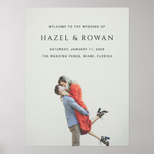 Poster Placa de Boas-Vindas de Casamento com Foto Simples