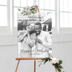 Poster Placa de boas-vindas de casamento com foto totalme