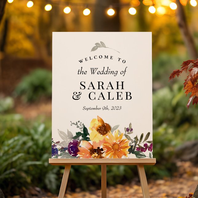 Poster Placa de Boas-Vindas de Casamento com Girassóis e  (Criador carregado)