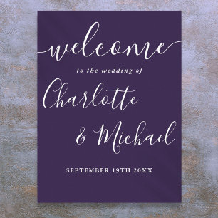 Poster Placa de Boas-Vindas de Casamento com Letra de Ass
