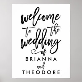 Poster Placa de Boas-Vindas de Casamento com Letreiro Chi