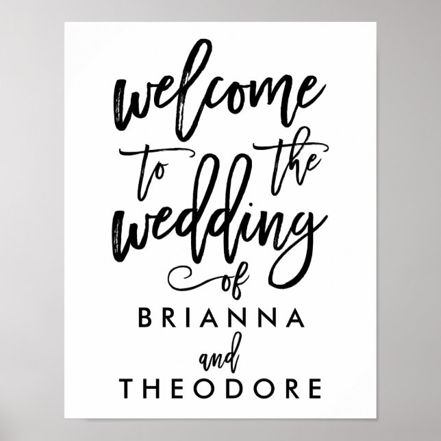 Poster Placa de Boas-Vindas de Casamento com Letreiro Chi (Frente)