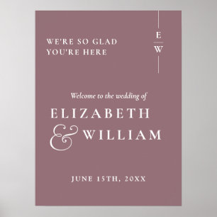 Poster Placa de Boas-Vindas de Casamento com Monograma Mi