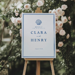 Poster Placa de Boas-Vindas de Casamento Costeira French