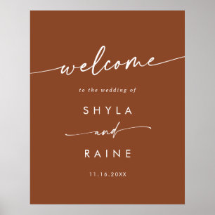 Poster Placa de Boas-Vindas de Casamento DIY Boho Chic Te