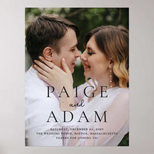 Poster Placa de Boas-Vindas de Casamento Editorial de Fot (Frente)