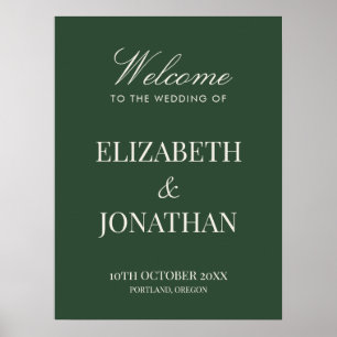 Poster Placa de Boas-Vindas de Casamento Elegante Dinheir