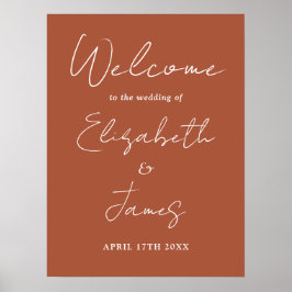 Poster Placa de Boas-Vindas de Casamento em Letra Cursiva
