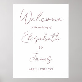 Poster Placa de Boas-Vindas de Casamento em Rotulo Elegan