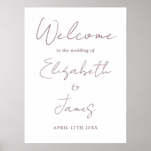 Poster Placa de Boas-Vindas de Casamento em Rotulo Elegan