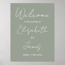 Poster Placa de Boas-Vindas de Casamento em Rotulo Minima