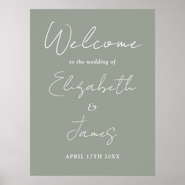 Poster Placa de Boas-Vindas de Casamento em Rotulo Minima (Frente)