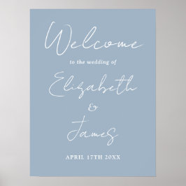 Poster Placa de Boas-Vindas de Casamento em Script Minima